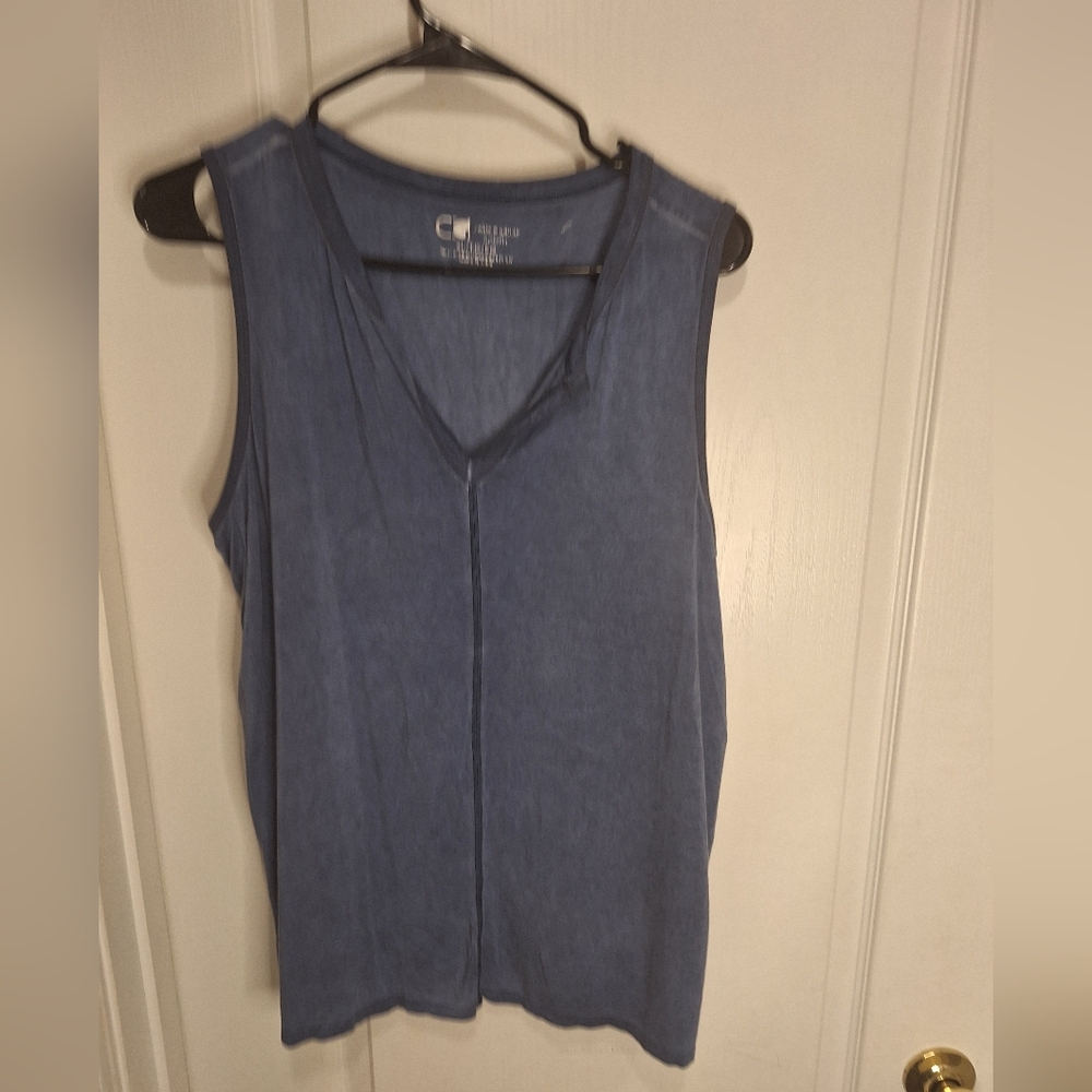 CABLE & GAUGE / Women's Blue Sleeveless Top / XL
